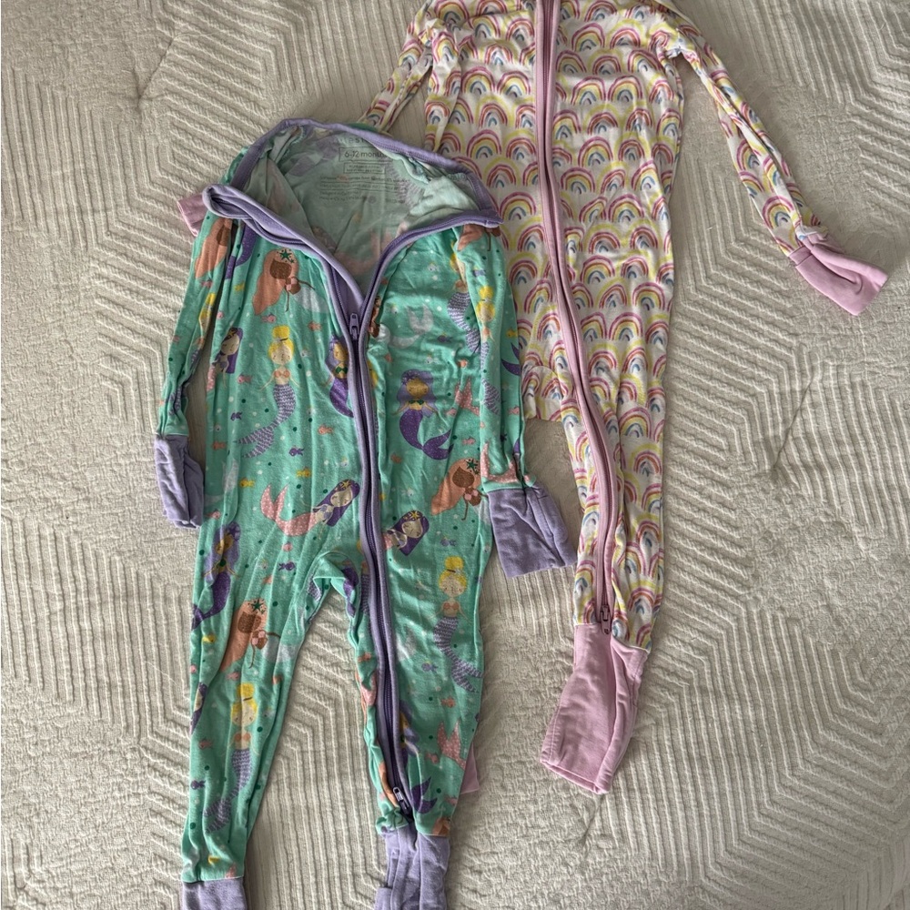 Little Sleepies Rainbow and Mermaid Footies